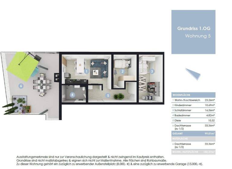 Wohnung zum Kauf 299.900 € 3 Zimmer 99 m² 1. Geschoss Frauenbrünnlstraße 23 Bad Abbach 93077