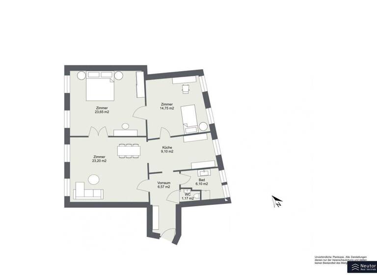 Wohnung zur Miete - Erstbezug 1.526 € 3 Zimmer 84,5 m² 1. Geschoss Wien 1040