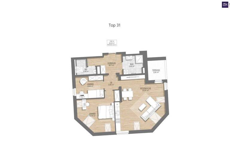 Wohnung zum Kauf - Erstbezug 698.000 € 3 Zimmer 86,3 m² 4. Geschoss Martinstraße Wien 1180
