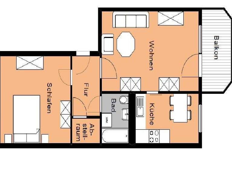 Wohnung zur Miete 358 € 2 Zimmer 56,3 m² 3. Geschoss frei ab 01.06.2026 Albert-Einstein-Straße 1 Oschersleben 39387