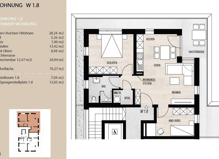 Penthouse zum Kauf 331.982 € 3 Zimmer 70,3 m²<br/>Wohnfläche 2.<br/>Geschoss Schwarzach Schwarzach 94374
