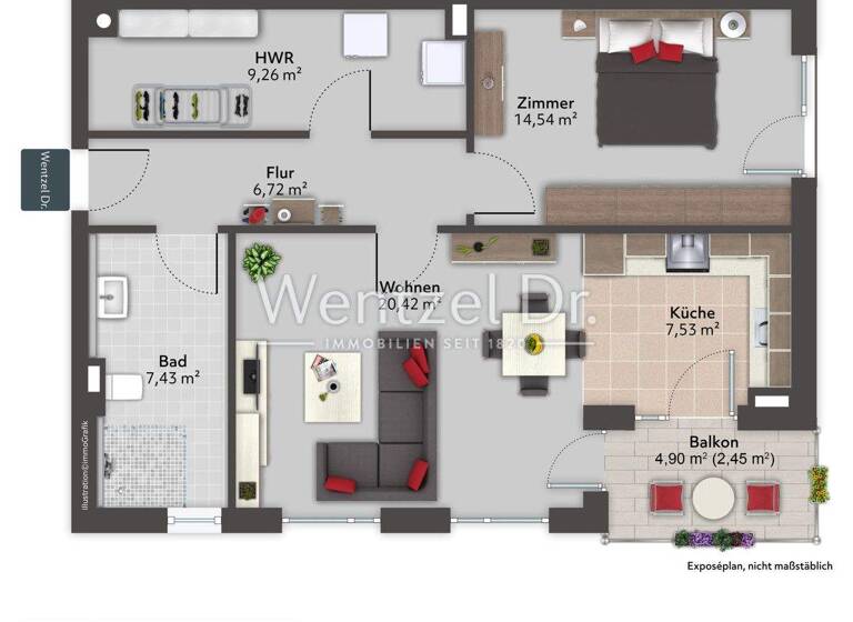 Wohnung zum Kauf provisionsfrei 388.000 € 2 Zimmer 68,4 m² 1. Geschoss Eidelstedt Hamburg Eidelstedt 22523