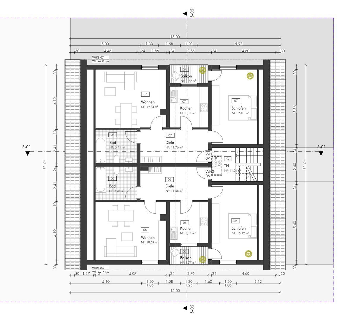 Wohnung zum Kauf provisionsfrei 220.000 € 2 Zimmer 63 m²<br/>Wohnfläche 2.<br/>Geschoss Sandhausen 69207