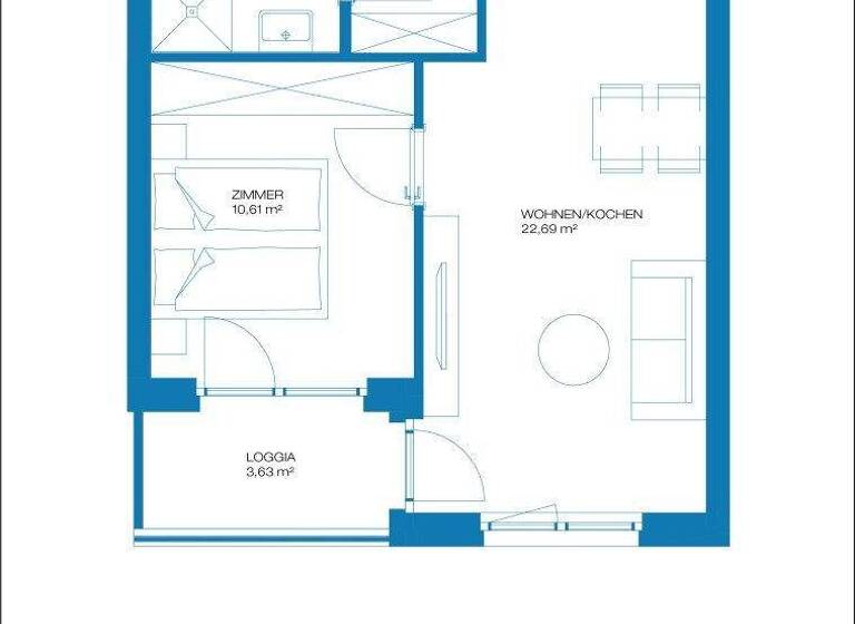 Wohnung zur Miete 429 € 2 Zimmer 41,6 m² 4. Geschoss frei ab 01.05.2026 Grillweg 7a Straßgang Graz 8053