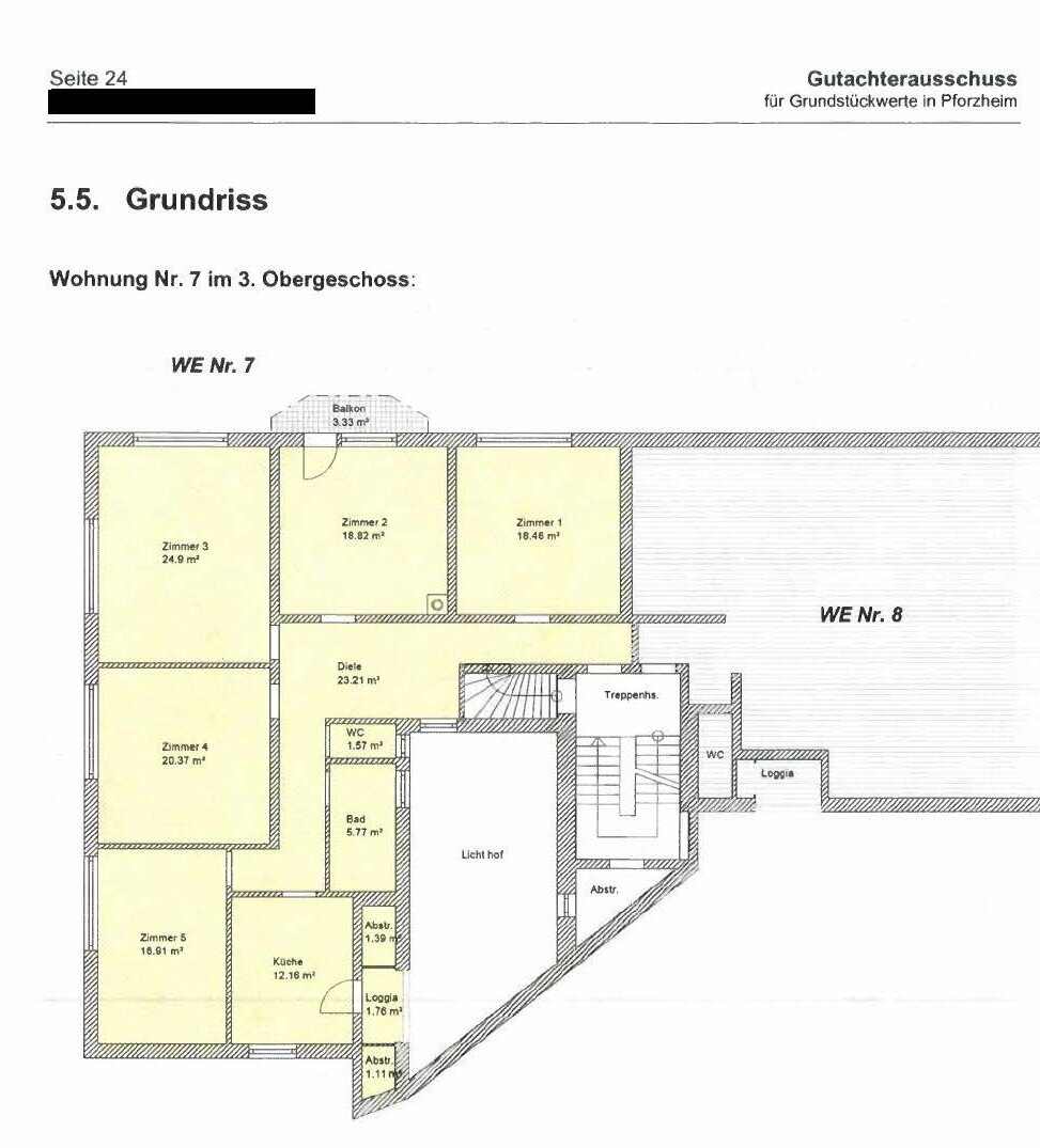 Wohnung zum Kauf 330.000 € 5 Zimmer 142 m²<br/>Wohnfläche 3.<br/>Geschoss ab sofort<br/>Verfügbarkeit Nordstadt - Stadtviertel 083 Pforzheim 75177