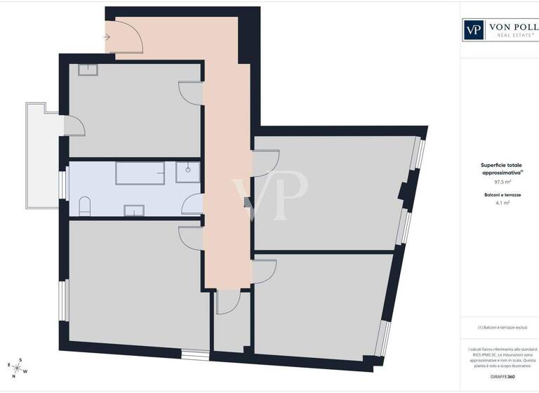 Wohnung zum Kauf 480.000 € 3 Zimmer 110 m² 2. Geschoss Via Fratta 3 Verona 37121