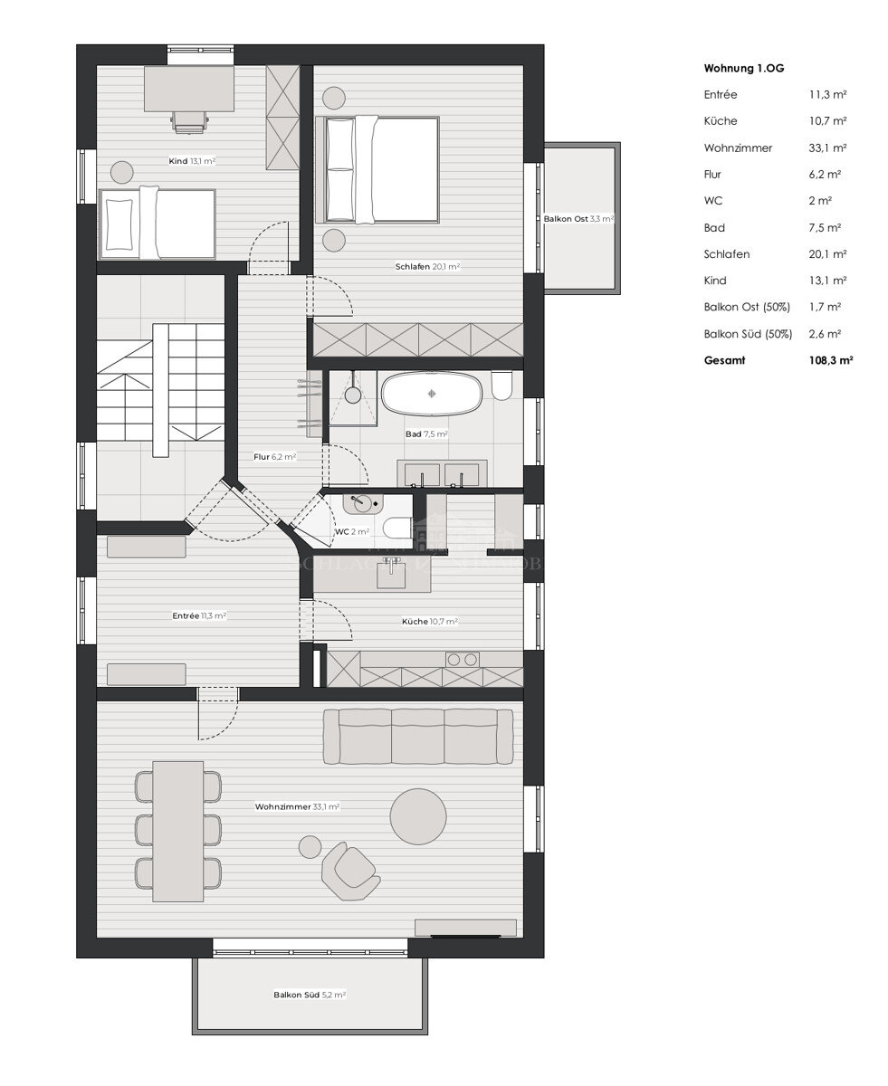 Wohnung zur Miete 2.490 € 3 Zimmer 108,3 m²<br/>Wohnfläche Obermenzing München / Obermenzing 81247