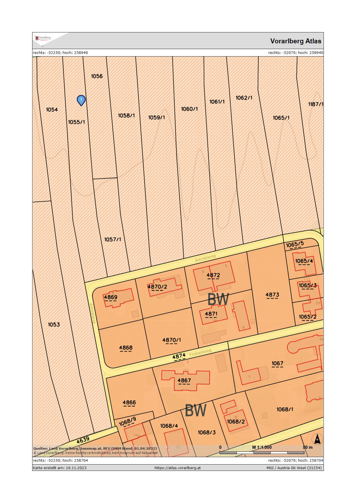 Grundstück zum Kauf 1.643 m²<br/>Grundstück Amselweg Höchst 6973