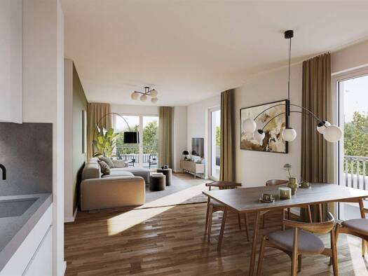 Terrassenwohnung zum Kauf - Neubau 369.000 € 1,5 Zimmer 33,7 m² EG frei ab sofort Mortonstraße 28 Milbertshofen-Am Hart München 80937