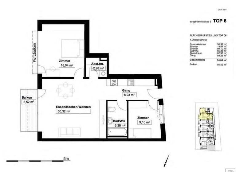 Wohnung zum Kauf 449.000 € 3 Zimmer 75 m² 1. Geschoss frei ab 01.07.2026 Pradl Innsbruck 6020