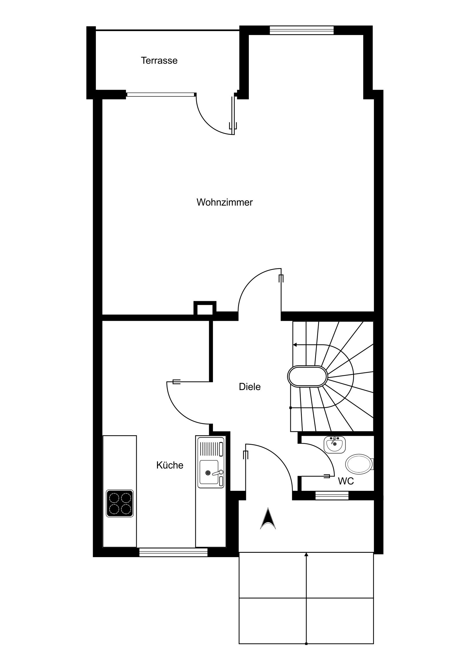 Reihenendhaus zum Kauf 385.000 € 4 Zimmer 80 m²<br/>Wohnfläche 201 m²<br/>Grundstück Rahlstedt Hamburg 22149