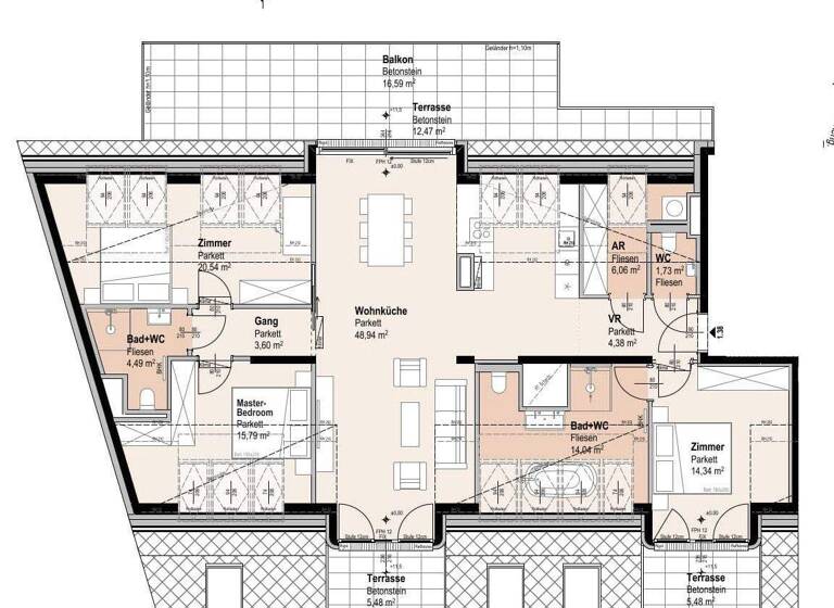 Wohnung zum Kauf 1.686.100 € 4 Zimmer 138,1 m² Siebenbrunnengasse 44 Wien 1050