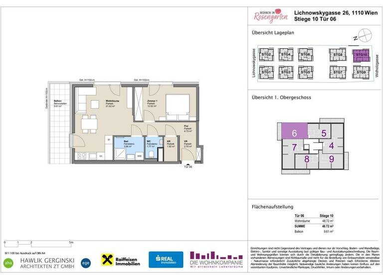 Wohnung zum Kauf - Erstbezug provisionsfrei 237.615 € 2 Zimmer 48,8 m² 1. Geschoss Lichnowskygasse 26 Wien 1110
