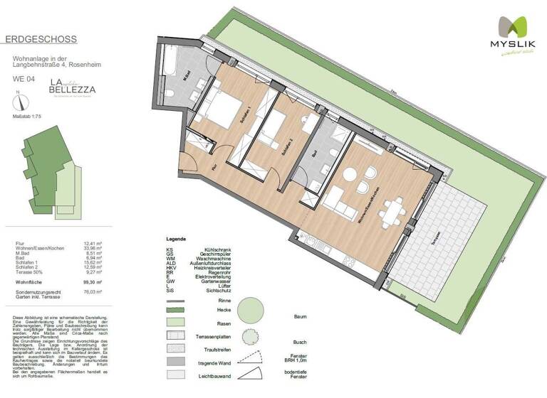 Wohnung zum Kauf provisionsfrei 834.000 € 3 Zimmer 99,3 m² West Rosenheim 83022