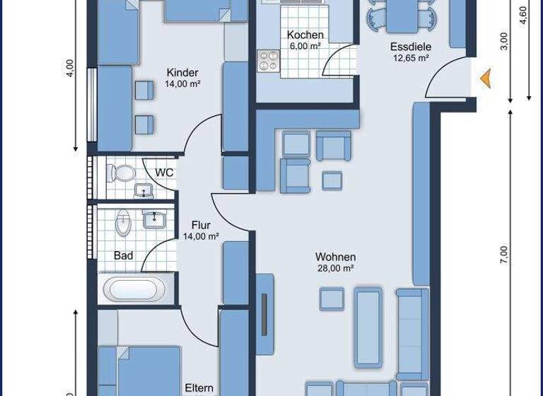 Wohnung zum Kauf 549.000 € 3 Zimmer 88 m² 1. Geschoss Langenargen 88085