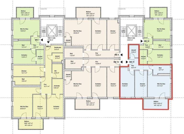 Wohnung zum Kauf provisionsfrei als Kapitalanlage geeignet 315.683 € 3 Zimmer 70,9 m² Zeitzer Straße 2 Löbstedt Jena 07743