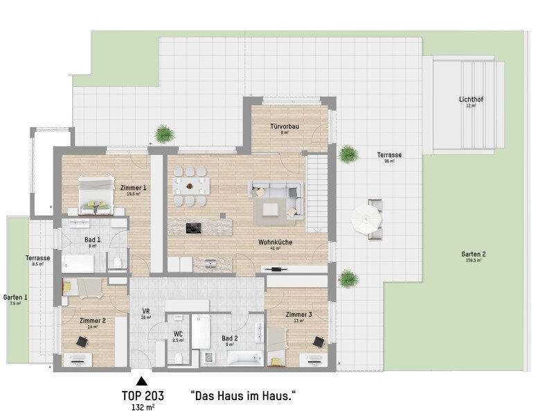 Wohnung zum Kauf 1.149.900 € 4 Zimmer 132 m²<br/>Wohnfläche EG<br/>Geschoss Wien 1220