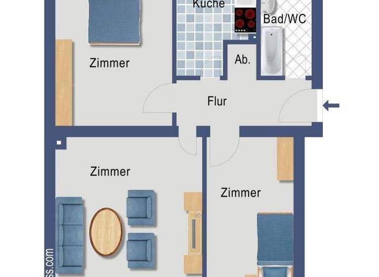 Wohnung zum Kauf provisionsfrei 203.300 € 3 Zimmer 67 m² 2. Geschoss Waldstraße 40 Reinickendorf Berlin 13403