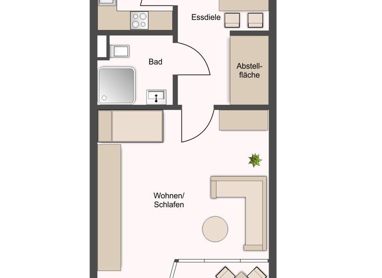 Wohnung zum Kauf 135.000 € 1 Zimmer 49,4 m²<br/>Wohnfläche 1.<br/>Geschoss Reudnitz-Thonberg Leipzig 04317