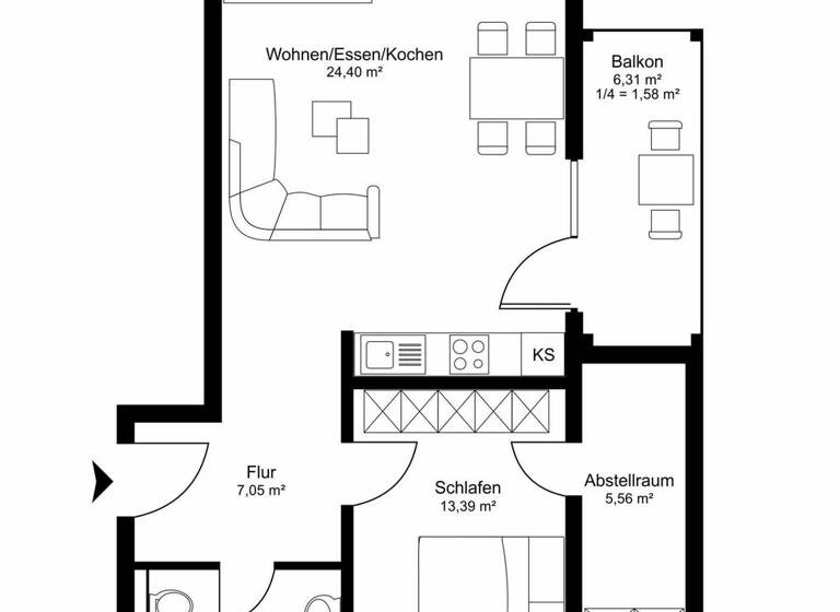 Wohnung zum Kauf 254.000 € 2 Zimmer 59,5 m² Kappeln 24376