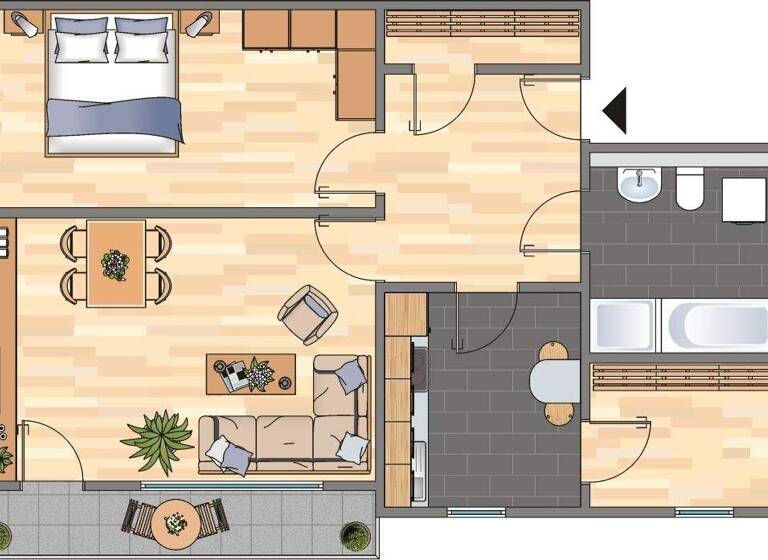 Wohnung zur Miete 479 € 2 Zimmer 63,4 m² 4. Geschoss Von-Humboldt-Straße 4 Birth Velbert 42549