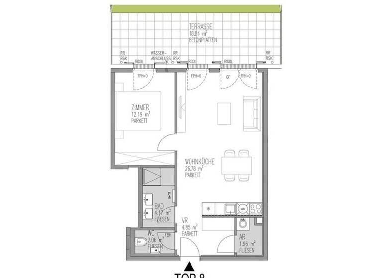 Wohnung zum Kauf provisionsfrei 448.600 € 2 Zimmer 52 m² Greinergasse 19 Wien 1190