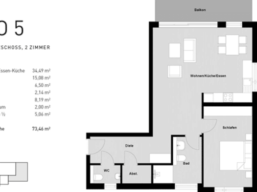 Terrassenwohnung zum Kauf - Erstbezug provisionsfrei 358.900 € 2 Zimmer 73,5 m² Geschoss 1/3 frei ab sofort Erbach Bad Camberg 65520