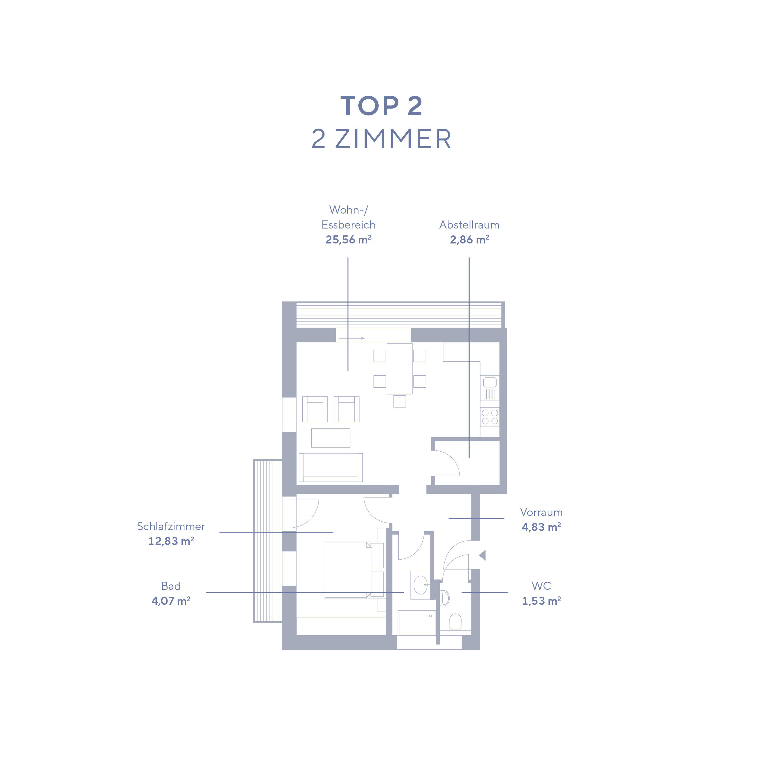 Wohnung zum Kauf provisionsfrei 335.000 € 2 Zimmer 51,7 m²<br/>Wohnfläche 1.<br/>Geschoss Großgmain 5084