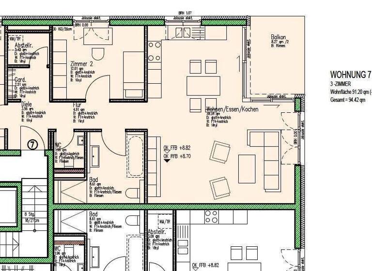 Wohnung zur Miete 1.525 € 3,5 Zimmer 93,9 m² 3. Geschoss frei ab 01.04.2026 Otto-Boll-Straße 12 Weil am Rhein 79576