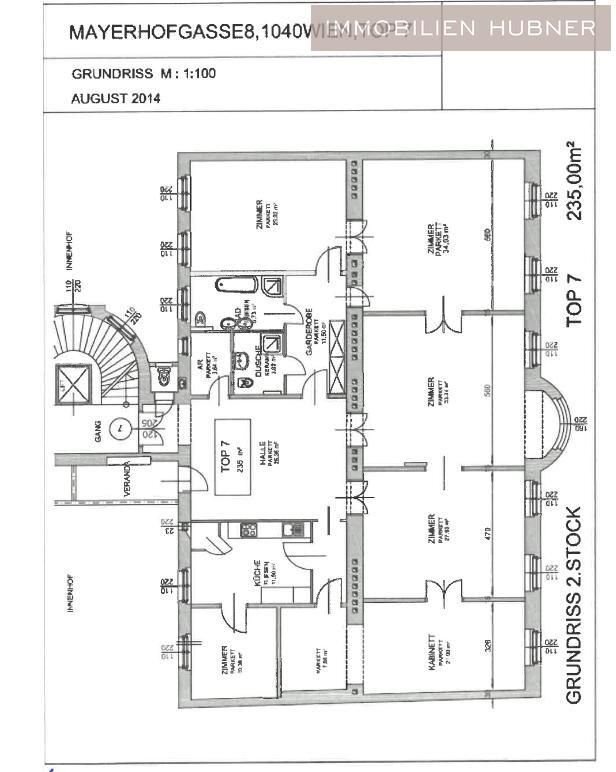 Wohnung zur Miete 3.577 € 6 Zimmer 235,5 m²<br/>Wohnfläche 2.<br/>Geschoss Wien 1040