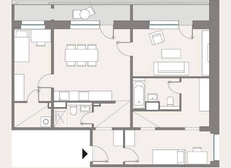 Wohnung zur Miete 1.199 € 4 Zimmer 85,8 m² 13. Geschoss Grunaer Straße 5 Pirnaische Vorstadt Dresden 01069