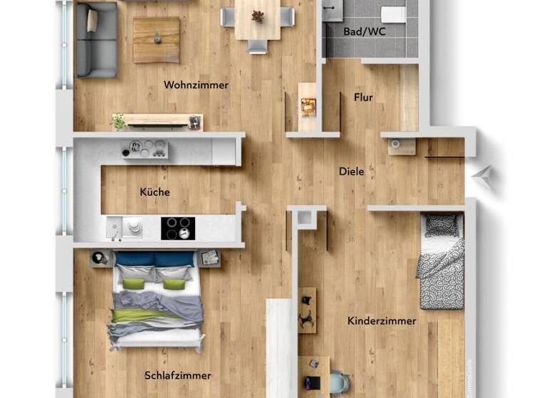 Wohnung zum Kauf 359.000 € 3 Zimmer 73 m²<br/>Wohnfläche Nord Stuttgart 70191