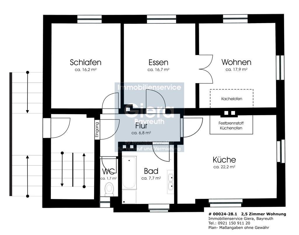 Wohnung zur Miete 720 € 2,5 Zimmer 89,2 m²<br/>Wohnfläche EG<br/>Geschoss 01.12.2024<br/>Verfügbarkeit Altstadt Bayreuth 95445