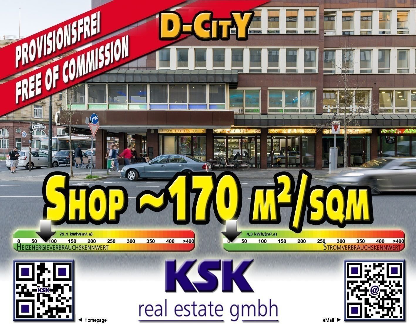 Laden zur Miete provisionsfrei 25 € 170 m²<br/>Verkaufsfläche von 120 m² bis 170 m²<br/>Teilbarkeit Stadtmitte Düsseldorf 40210