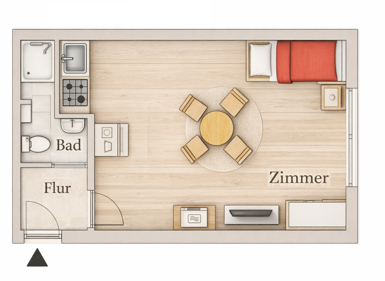 Studio zum Kauf 189.000 € 1 Zimmer 25 m² 1. Geschoss Eimsbüttel Hamburg 20257