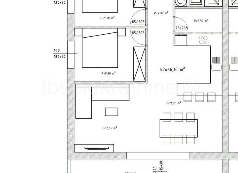 Wohnung zum Kauf 240.000 € 2 Zimmer 83 m² Okrug