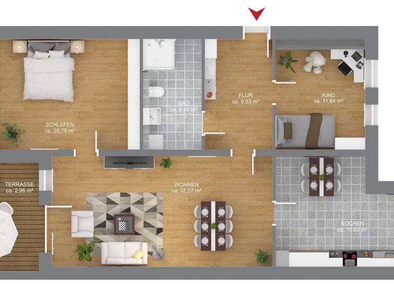 Wohnung zum Kauf - Erstbezug provisionsfrei 360.000 € 3 Zimmer 104,3 m² Ellenerbrok-Schevemoor Bremen 28325