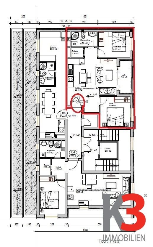 Wohnung zum Kauf 206.150 € 2 Zimmer 54,3 m²<br/>Wohnfläche 4.<br/>Geschoss Pula 52100