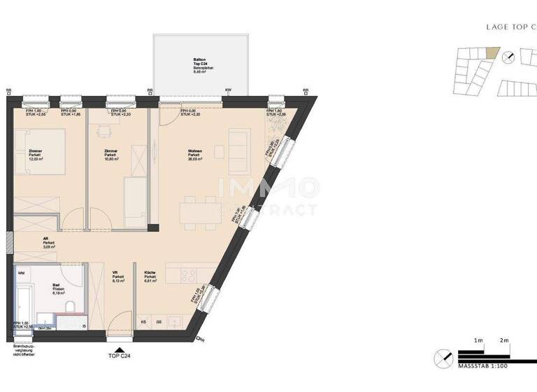 Wohnung zum Kauf - Erstbezug 313.000 € 3 Zimmer 73,1 m² Ufer Linz 4030