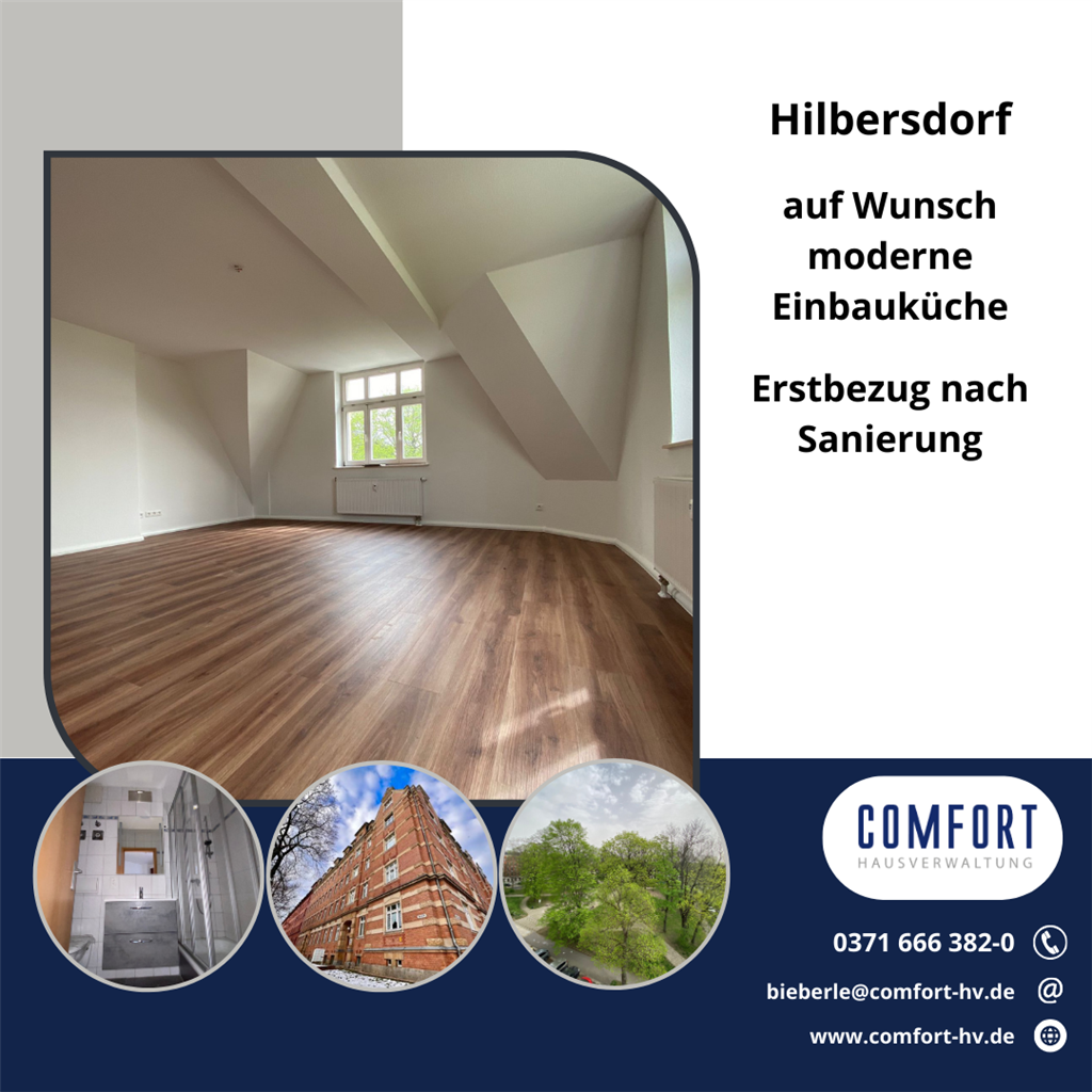 Wohnung zur Miete 295 € 2 Zimmer 47 m²<br/>Wohnfläche 4.<br/>Geschoss ab sofort<br/>Verfügbarkeit Klarastraße 32 Hilbersdorf 150 Chemnitz 09131