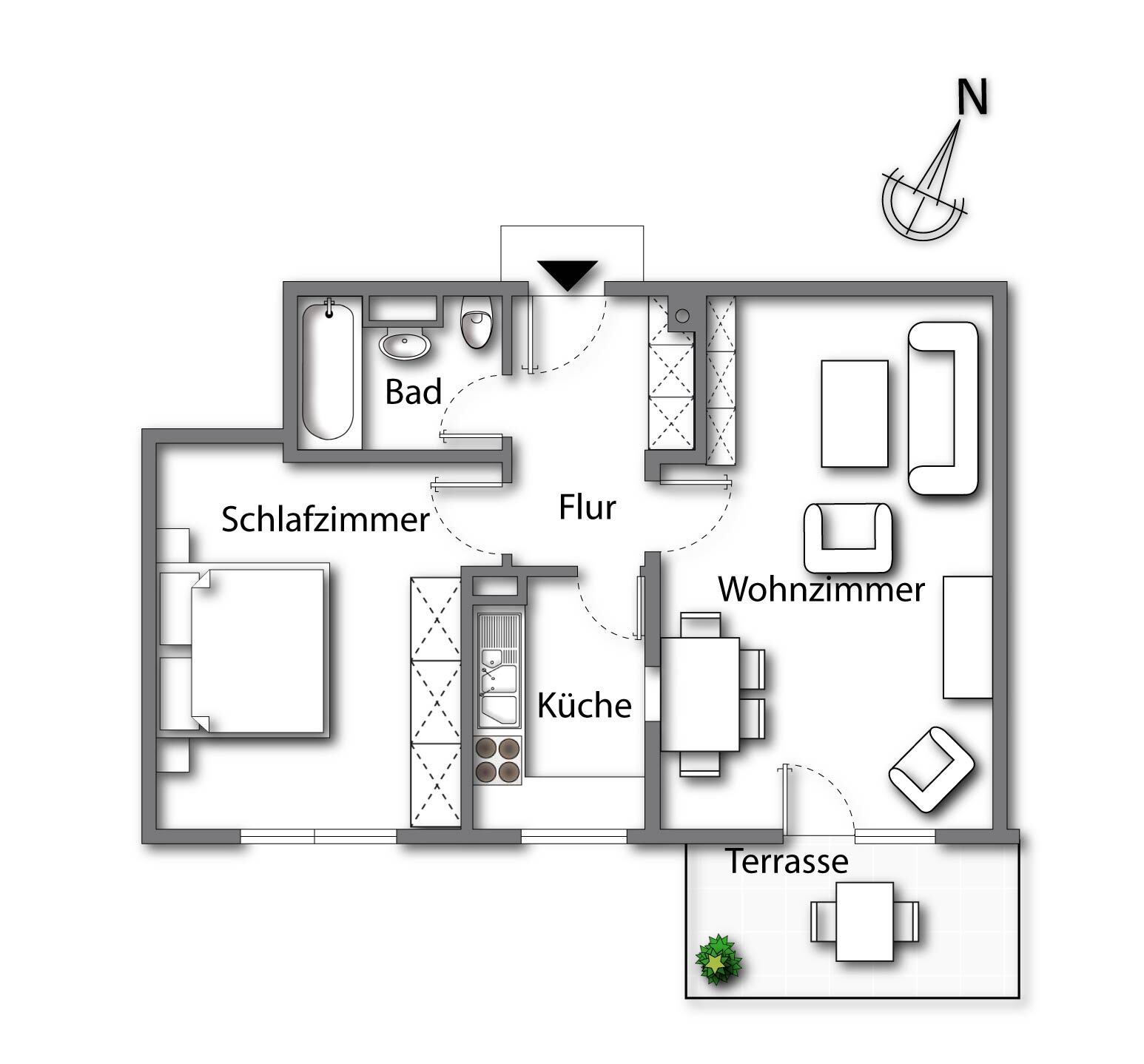 Wohnung zum Kauf 224.000 € 2 Zimmer 59 m²<br/>Wohnfläche EG<br/>Geschoss Bad Reichenhall Bad Reichenhall 83435