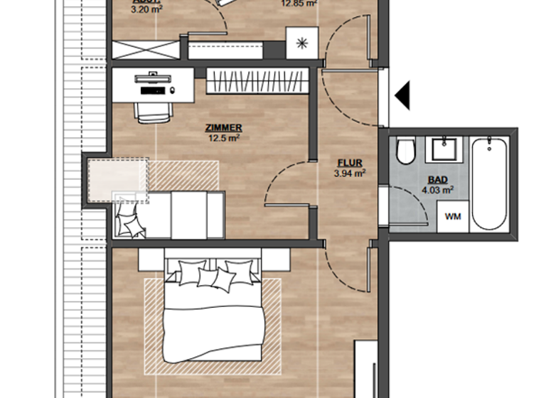 Wohnung zum Kauf provisionsfrei 283.000 € 2,5 Zimmer 57 m² Geschoss 3/4 Wilhelminenstraße 20 Darmstadt 64283