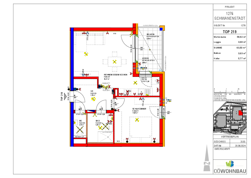 Wohnung zur Miete 717 € 2 Zimmer 56,6 m²<br/>Wohnfläche 3.<br/>Geschoss Alleehof 4 und 5 Schwanenstadt 4690