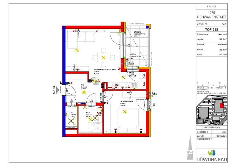 Wohnung zur Miete - Erstbezug 717 € 2 Zimmer 56,6 m² 3. Geschoss Alleehof 4 und 5 Schwanenstadt 4690