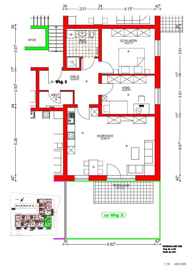 Wohnung zum Kauf provisionsfrei 384.000 € 3 Zimmer 81,8 m²<br/>Wohnfläche Haidenhof-Nord Passau 94036
