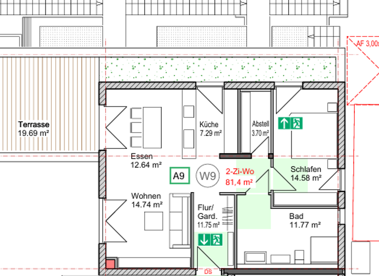 Penthouse zum Kauf provisionsfrei 586.080 € 2 Zimmer 81,4 m² 5. Geschoss frei ab sofort Kirchentellinsfurt 72138