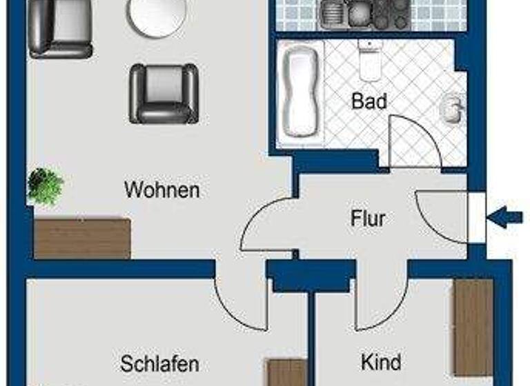 Wohnung zur Miete 434 € 3 Zimmer 70 m² 1. Geschoss frei ab 15.03.2026 Dodendorfer Str. 44 Leipziger Str. Magdeburg 39112