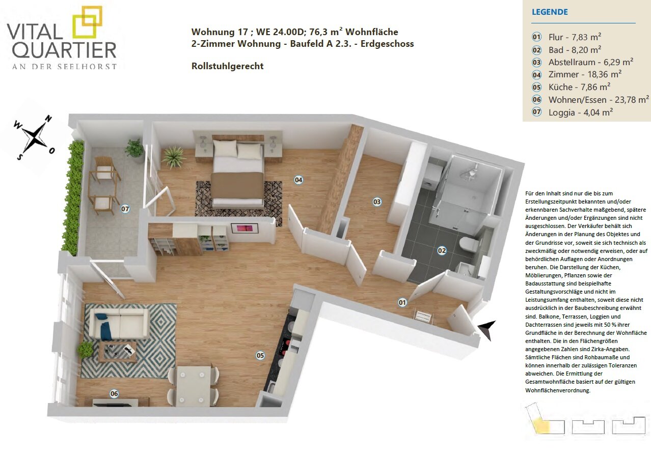 Wohnung zum Kauf provisionsfrei 349.900 € 2 Zimmer 77 m²<br/>Wohnfläche Hannelore-Kunze-Straße 24 Mittelfeld Hannover 30539