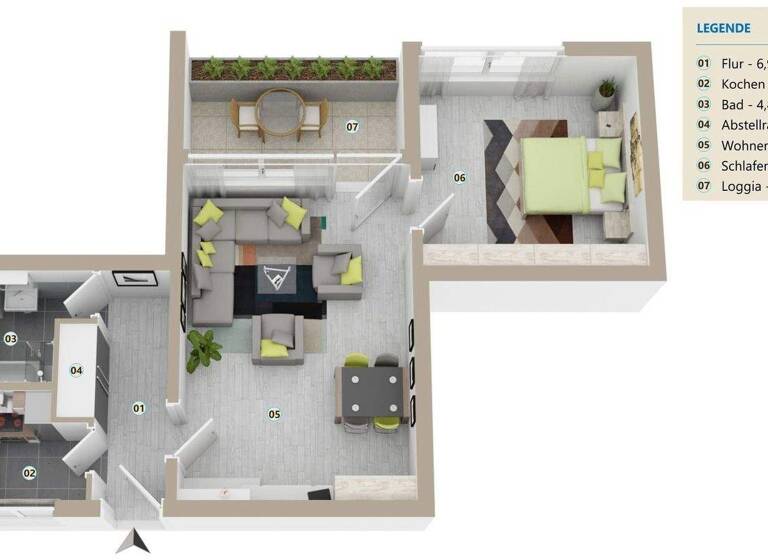 Wohnung zum Kauf 189.000 € 2 Zimmer 70,8 m² Töging 84513