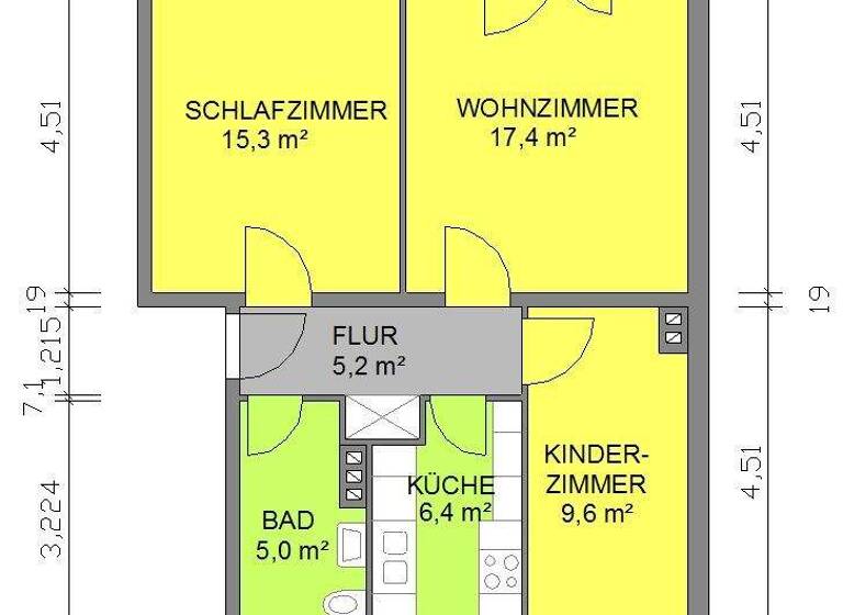 Studio zur Miete 499 € 1 Zimmer 60,4 m² 3. Geschoss frei ab sofort Rosa-Luxemburg-Straße 1 Eisenach 99817